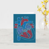 Parts Of Heart Anatomical Heart Gift For Cardiolog カード (黄色い花)