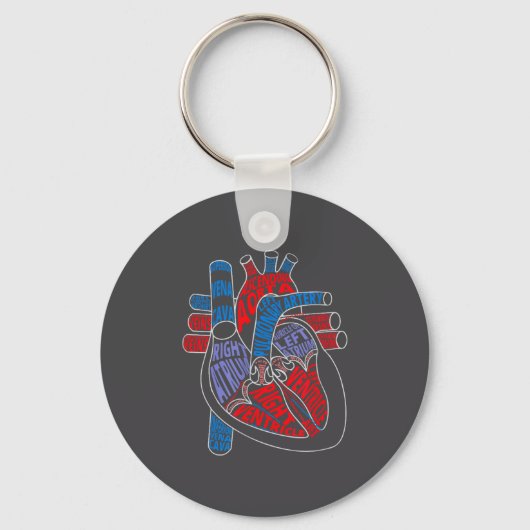 Parts Of Heart Anatomical Heart Gift For Cardiolog キーホルダー (正面)