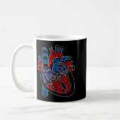 Parts Of Heart Anatomical Heart Gift For Cardiolog コーヒーマグカップ (左)