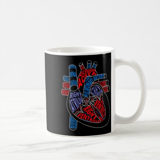 Parts Of Heart Anatomical Heart Gift For Cardiolog コーヒーマグカップ (右)