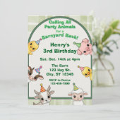 Party Animal Barnyard Bash Birthday 招待状 (スタンド正面)