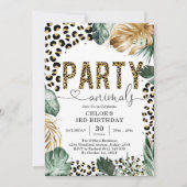 Party Animal Leopard Boy Birthday Invitation 招待状 (正面)