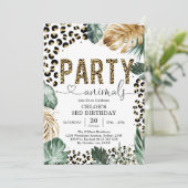 Party Animal Leopard Boy Birthday Invitation 招待状 (スタンド正面)