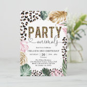 Party Animal Leopard Girl Birthday Invitation 招待状 (スタンド正面)