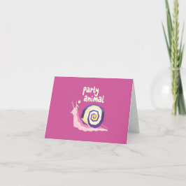 Party animal snail greetings card (pink) カード