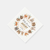 Party Animals 2nd Birthday | Cute Jungle Animal スタンダードカクテルナプキン (角)