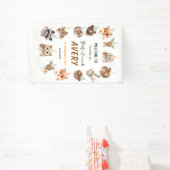 Party Animals 2nd Birthday | Cute Jungle Animal 横断幕 (インサイチュ)