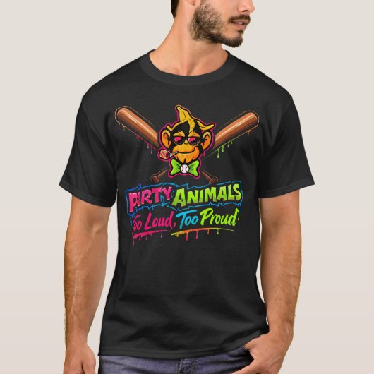 Party Animals Baseball Tシャツ (正面)