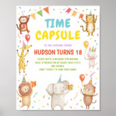Party Animals Birthday Party Time Capsule Sign ポスター (正面)