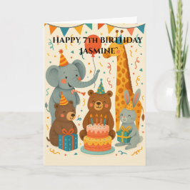 Party Animals Celebrating a Birthday Custom  カード