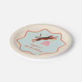 Party Animals Colorful Tiger Kids Birthday ペーパープレート (アングル)