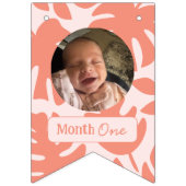 Party Animals Girl's First Birthday Photo Collage バンティングフラッグ (第2の旗)