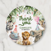 Party Animals Jungle Personalized Thank you フェイバータグ (正面)