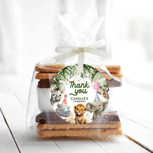 Party Animals Jungle Personalized Thank you フェイバータグ