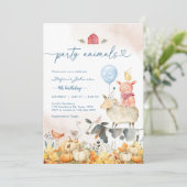 Party Animals Kids Birthday Invitation 招待状 (スタンド正面)