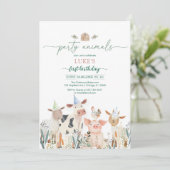 Party Animals Kids Birthday Invitation 招待状 (スタンド正面)