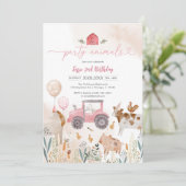 Party Animals Kids Birthday Invitation 招待状 (スタンド正面)