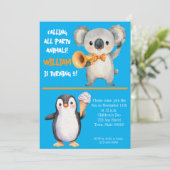 Party Animals Kids Birthday Invitation 招待状 (スタンド正面)