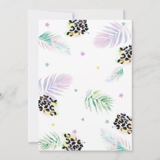 Party Animals Leopard Jungle Birthday Invitation 招待状 (裏面)