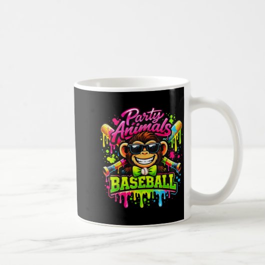 Party animals meme baseball funny monkey  コーヒーマグカップ (右)