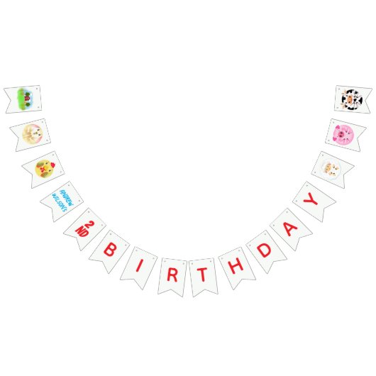 Party Animals Ready to Play Balls Rustic Farm バンティングフラッグ (全)