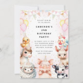 Party Animals Safari Birthday Party Invitation 招待状 (正面)