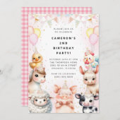Party Animals Safari Birthday Party Invitation 招待状 (正面/裏面)