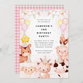 Party Animals Safari Birthday Party Invitation 招待状 (正面/裏面)