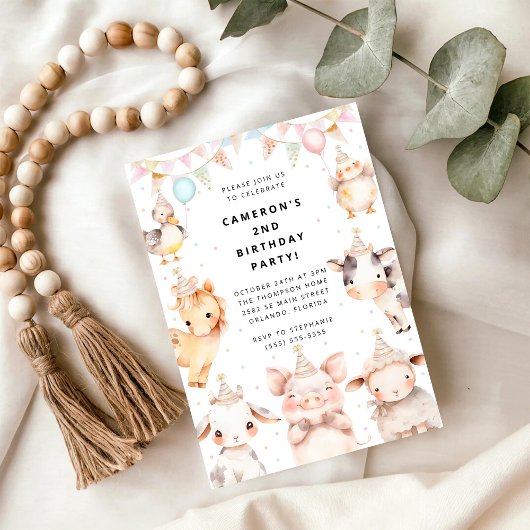 Party Animals Safari Birthday Party Invitation 招待状