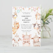 Party Animals Safari Birthday Party Invitation 招待状 (スタンド正面)