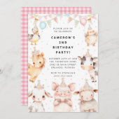 Party Animals Safari Birthday Party Invitation 招待状 (正面/裏面)