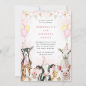 Party Animals Safari Birthday Party Invitation 招待状 (正面)
