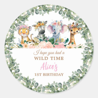 Party Animals Safari Girl Jungle Wild  ラウンドシール