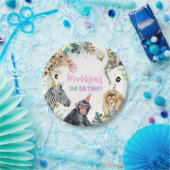 Party Animals Safari Wild Anima Zoo Birthday ペーパープレート (パーティー)