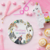 Party Animals Safari Wild Anima Zoo Birthday ペーパープレート (パーティー)