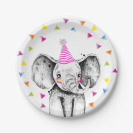 Party Animals Safari Wild Elephant Jungle Birthday ペーパープレート