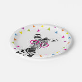 Party Animals Safari Wild Zebra Jungle Birthday  ペーパープレート (アングル)