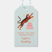 Party Animals Tiger Kids Birthday Thank You ギフトタグ (正面)