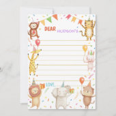 Party Animals Time Capsule Note Message Card サンキューカード (正面)