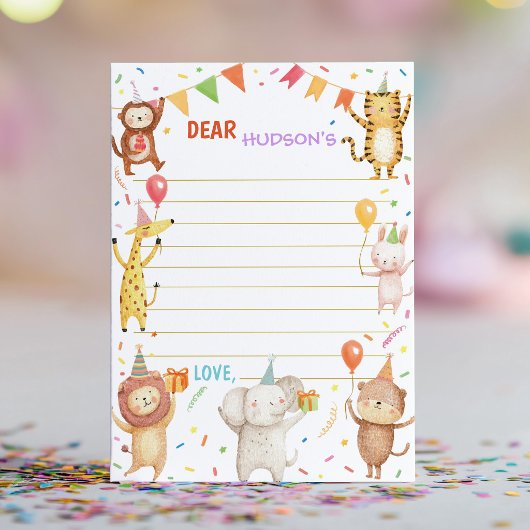 Party Animals Time Capsule Note Message Card サンキューカード