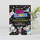 Party Animals Wild Safari Birthday Party 招待状 (スタンド正面)