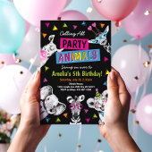 Party Animals Wild Safari Birthday Party 招待状