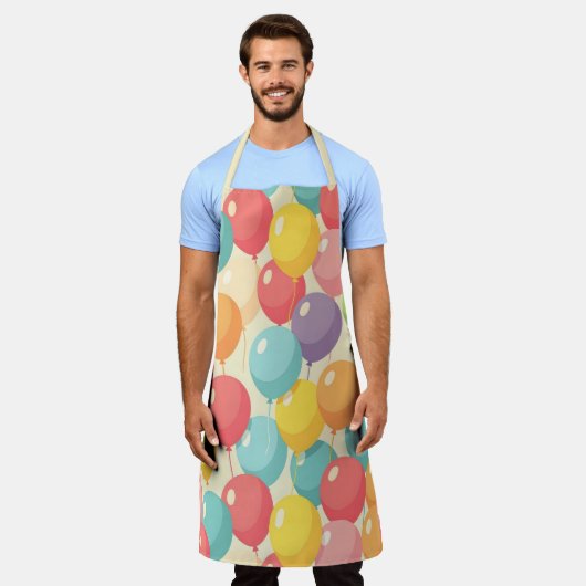 Party balloons in different colors エプロン (着用した状態)