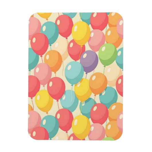 Party balloons in different colors マグネット (縦)