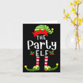 Party Christmas Elf Matching Pajama X-mas Party カード (黄色い花)