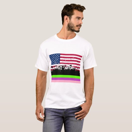 party crowd on american tシャツ (正面フル)