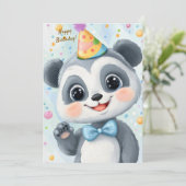 Party Cute Animal Birthday Invitation Panda 招待状 (スタンド正面)