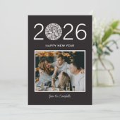Party disco ball big modern photo new year card シーズンカード (スタンド正面)