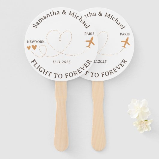 Party Flight Plane Travelling theme Wedding ハンドファン (正面&裏面)