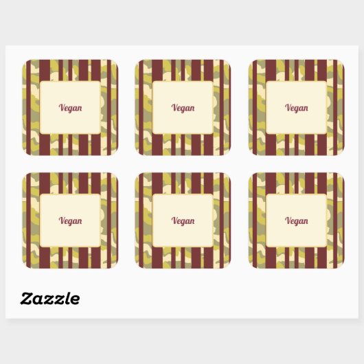 Party Food Vegan Dietray Preference  スクエアシール (シート)